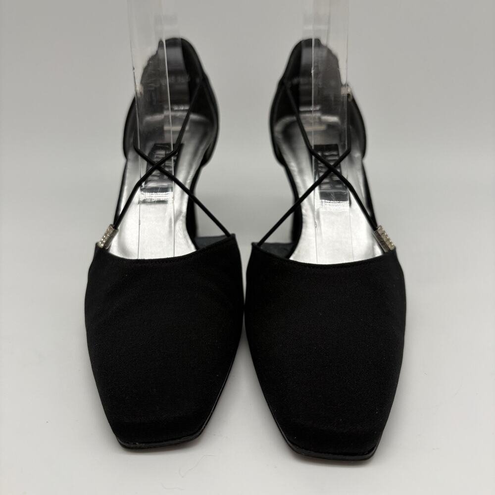 Vintage 90’s Stuart Weitzman D’Orsay Pump Heels 8 Black Sexy Classic